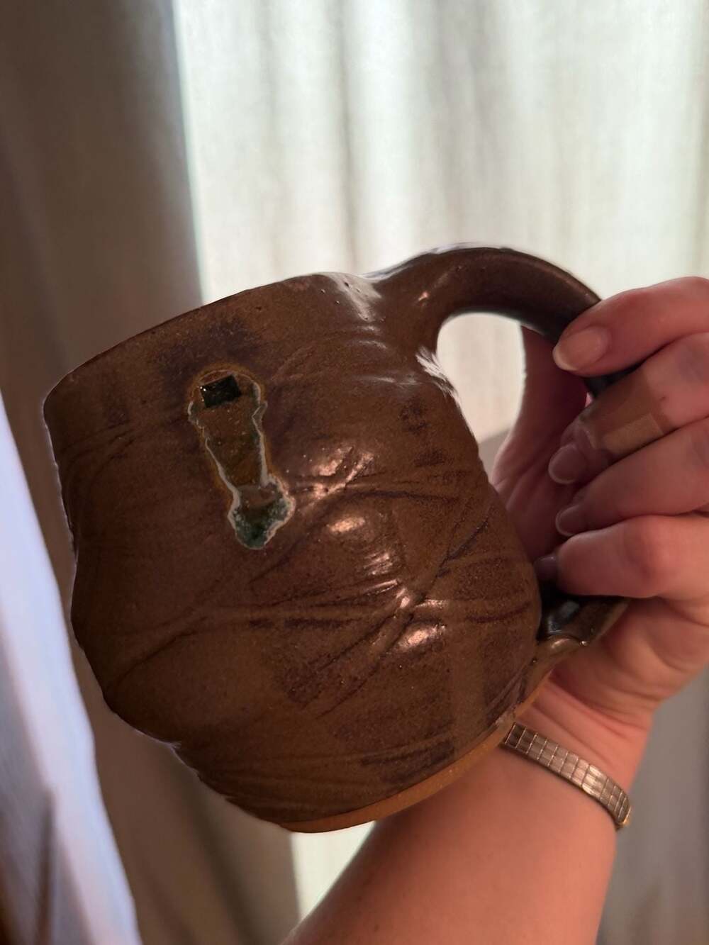 Luling Icehouse Pottery Handmade Stoneware Coffee Mug Brown
